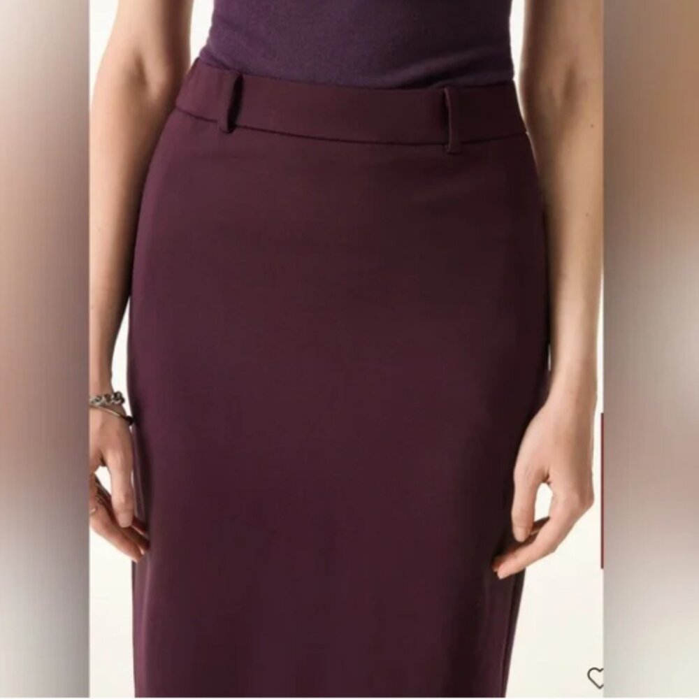 OGL Ponte-De-Roma Essential A-line Midi Skirt with Zippered Pockets NWT - Picture 7 of 11